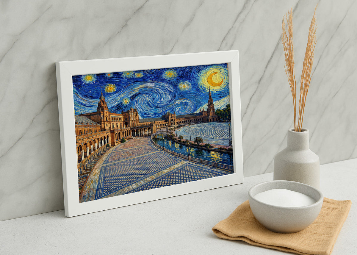 Plaza España, Seville - Starry Night