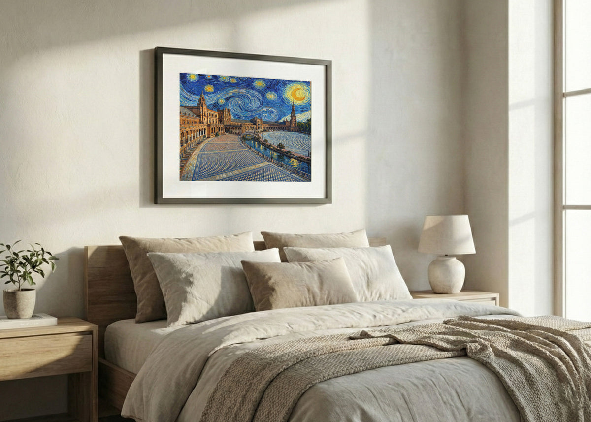 Plaza España, Seville - Starry Night