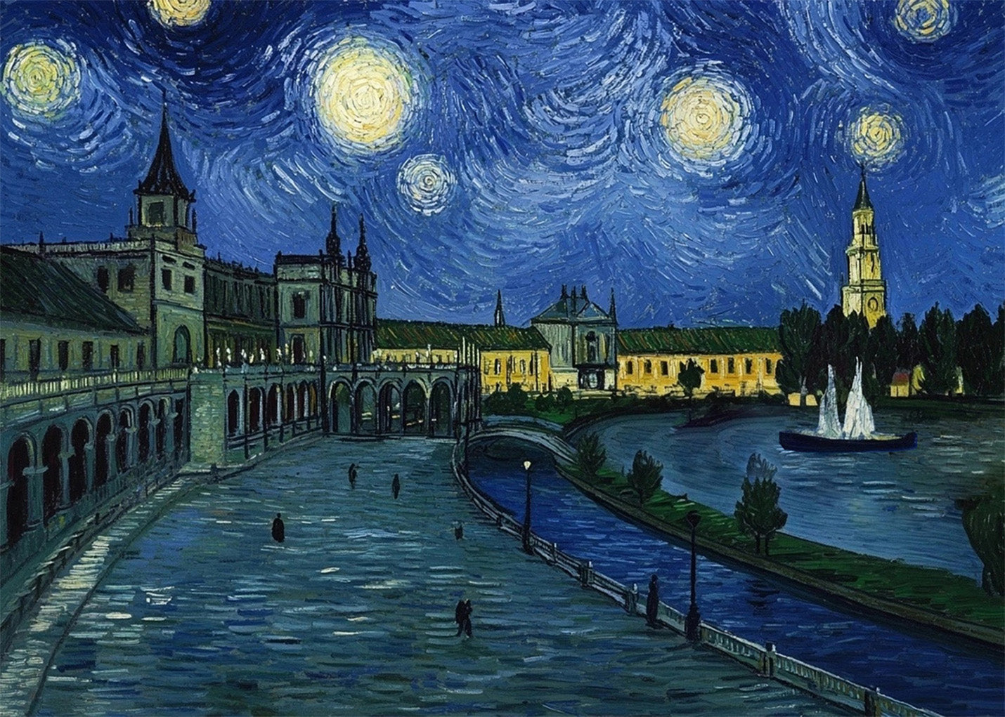 Cuadro ​Plaza España de Sevilla - Van Gogh
