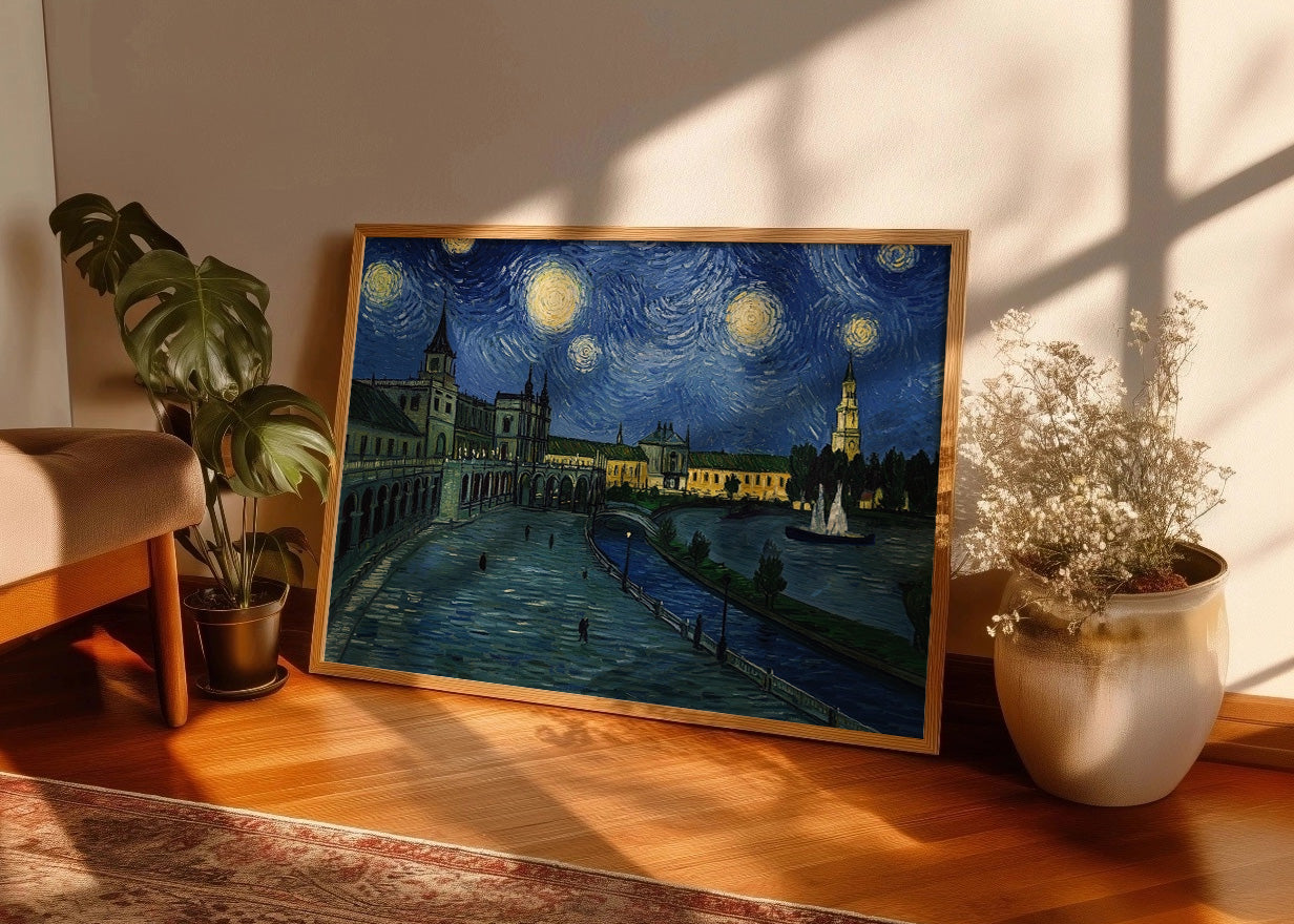 Cuadro ​Plaza España de Sevilla - Van Gogh
