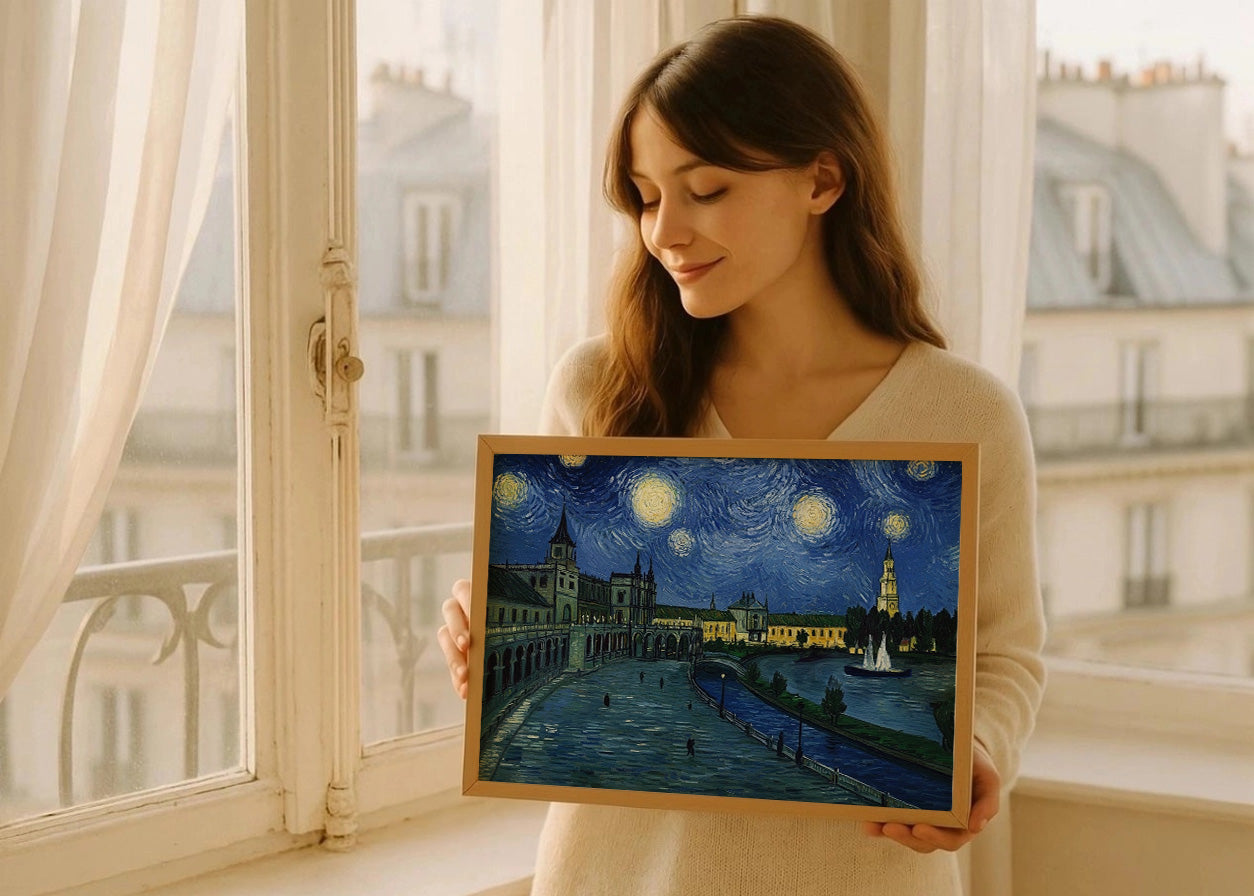 Cuadro ​Plaza España de Sevilla - Van Gogh