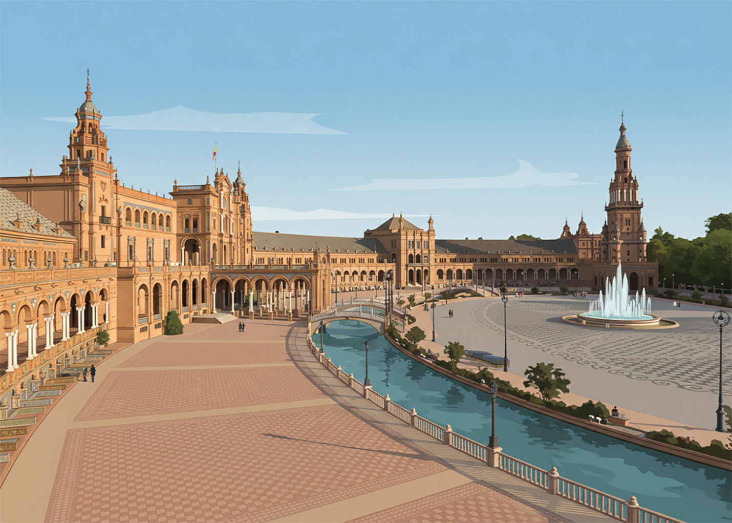 Cuadro Plaza España de Sevilla - Flat Poster