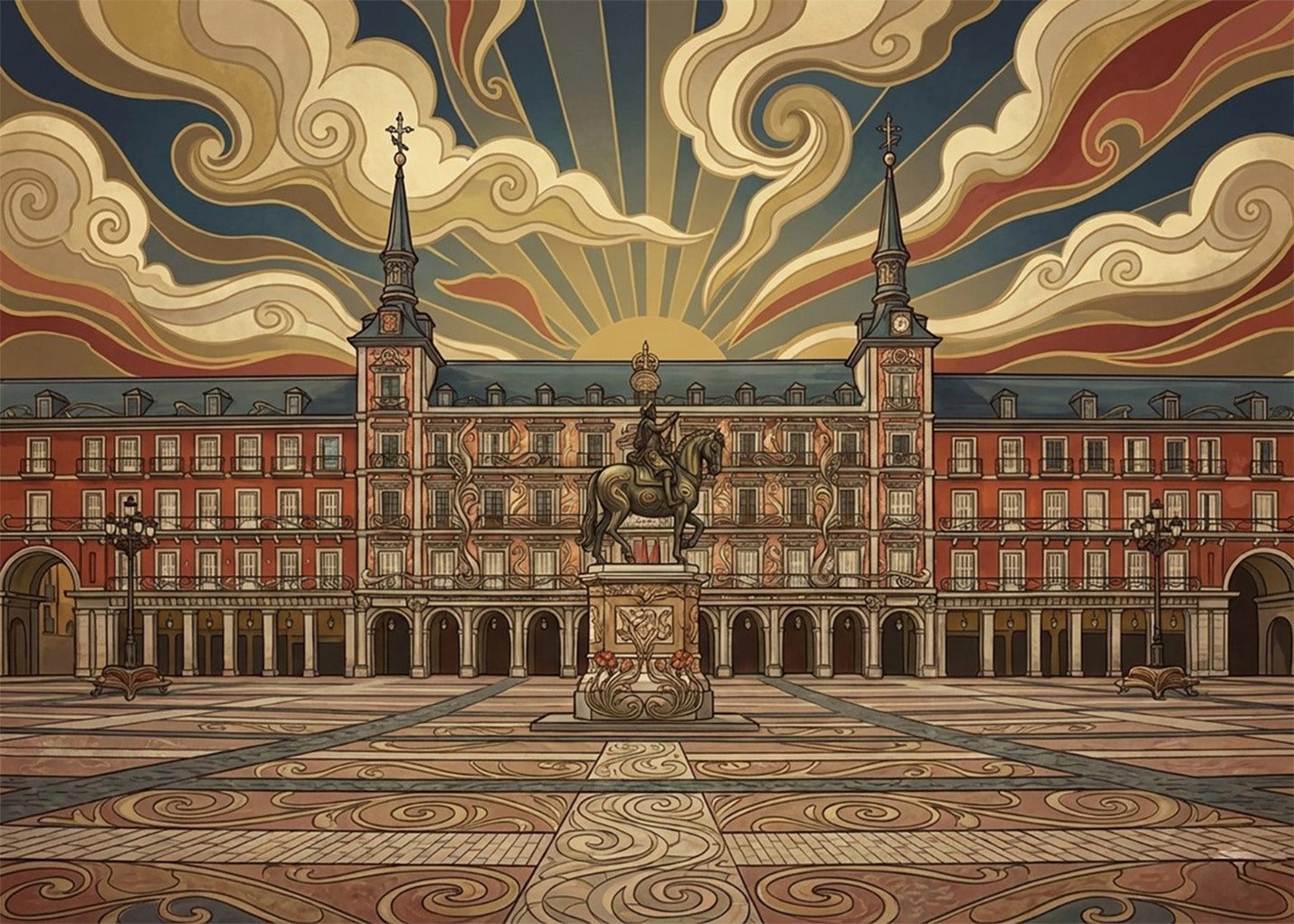 Cuadro Plaza Mayor de Madrid - Art Nouveau