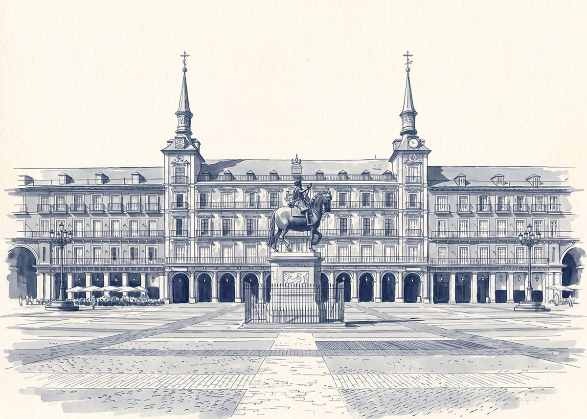 Cuadro Plaza Mayor de Madrid - Azul