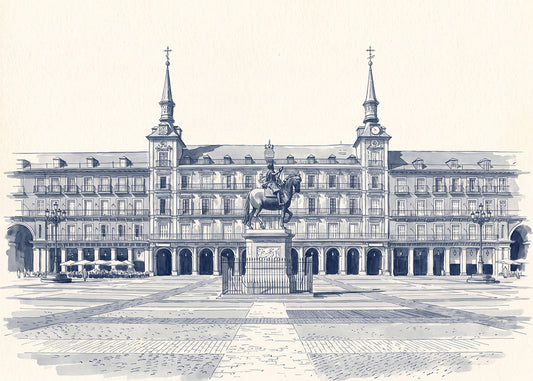 Cuadro Plaza Mayor de Madrid - Azul