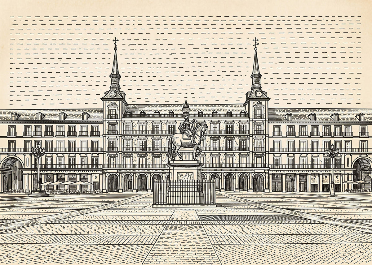 Cuadro Plaza Mayor de Madrid - Beige