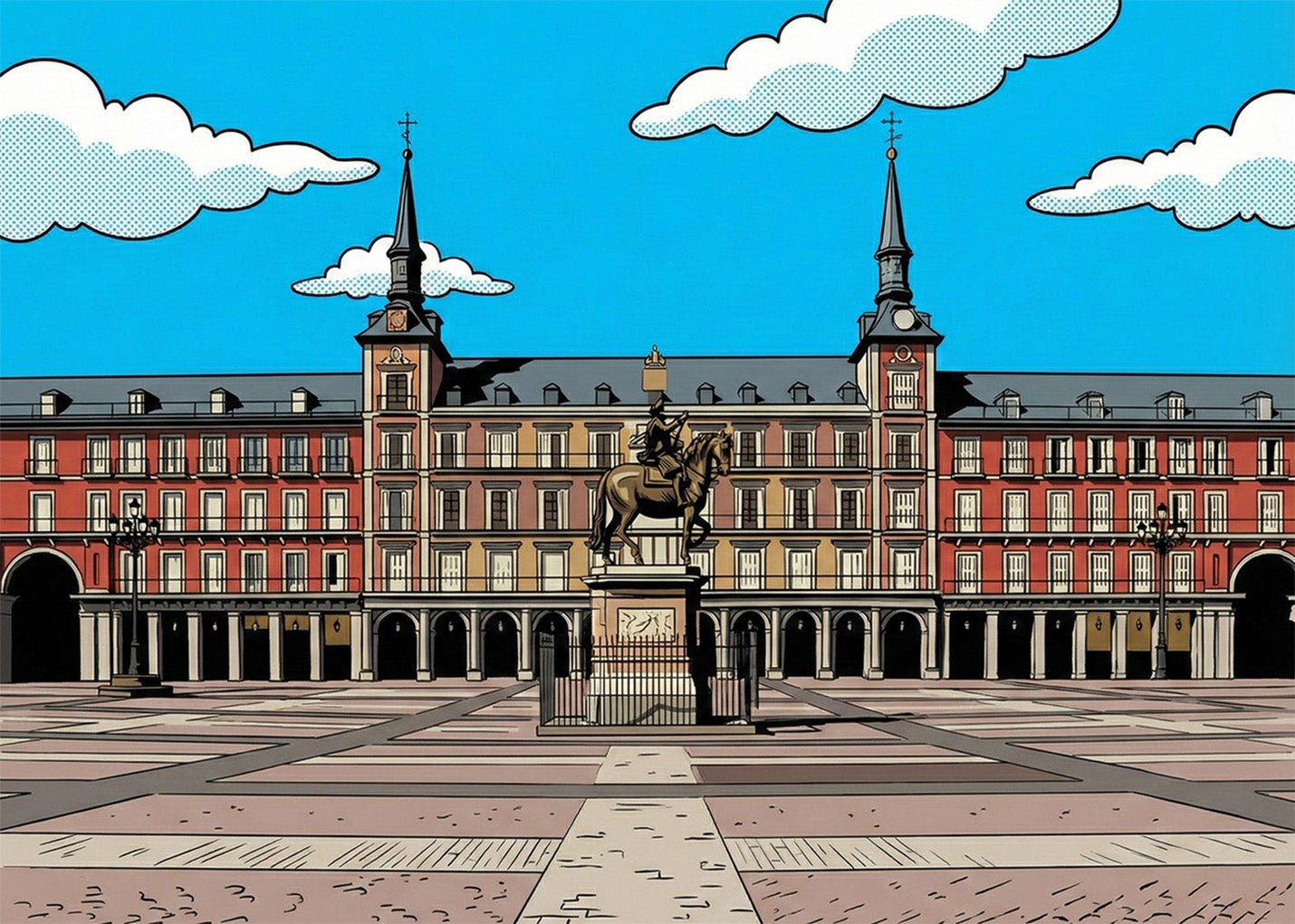 Cuadro Plaza Mayor de Madrid - Cómic