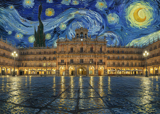 Cuadro Plaza Mayor de Salamanca - Noche Estrellada