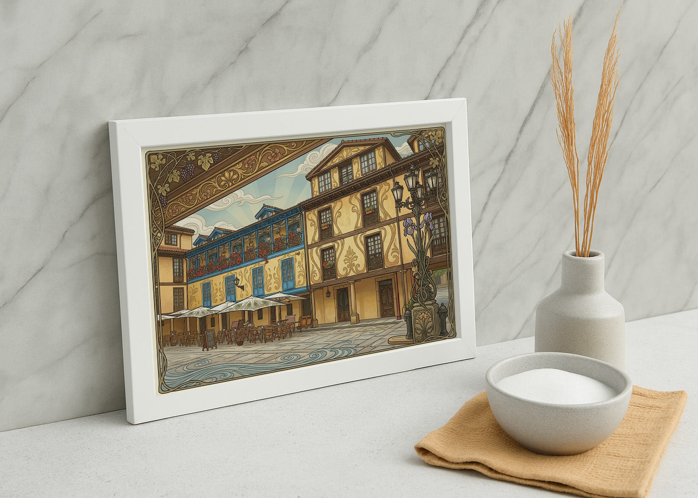 Cuadro Plaza del Fontán - Art Nouveau