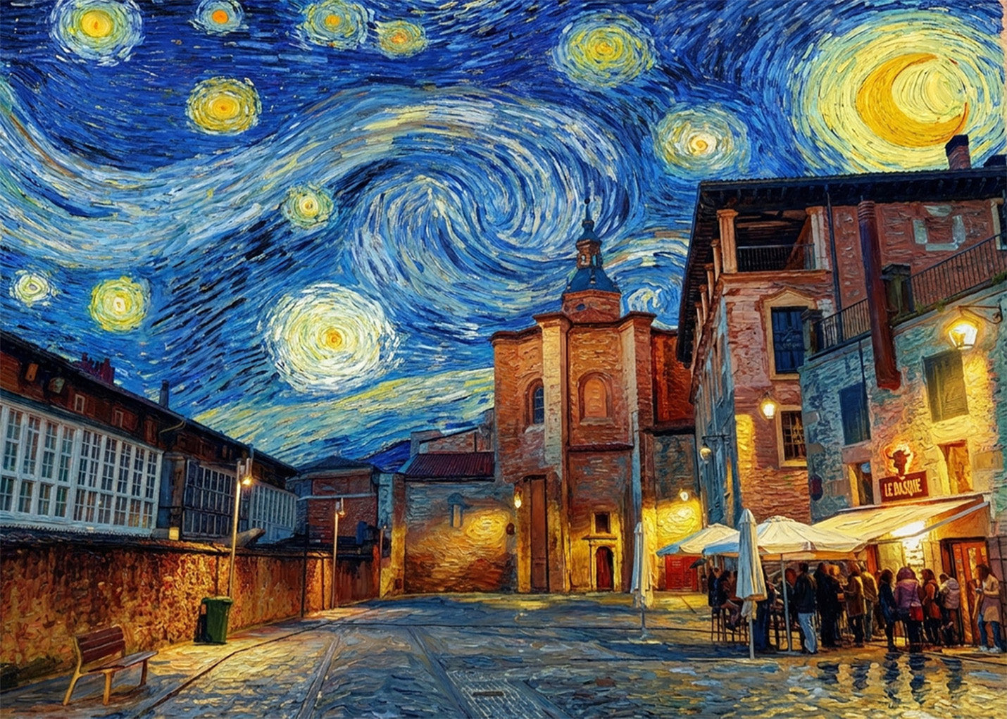 Cuadro Plaza del Machete - Noche Estrellada