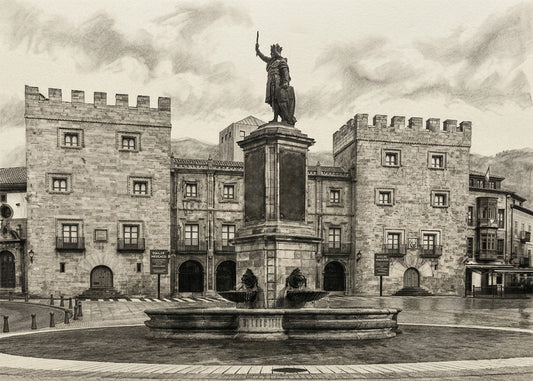 Cuadro Plaza del Rey Pelayo - Lápiz