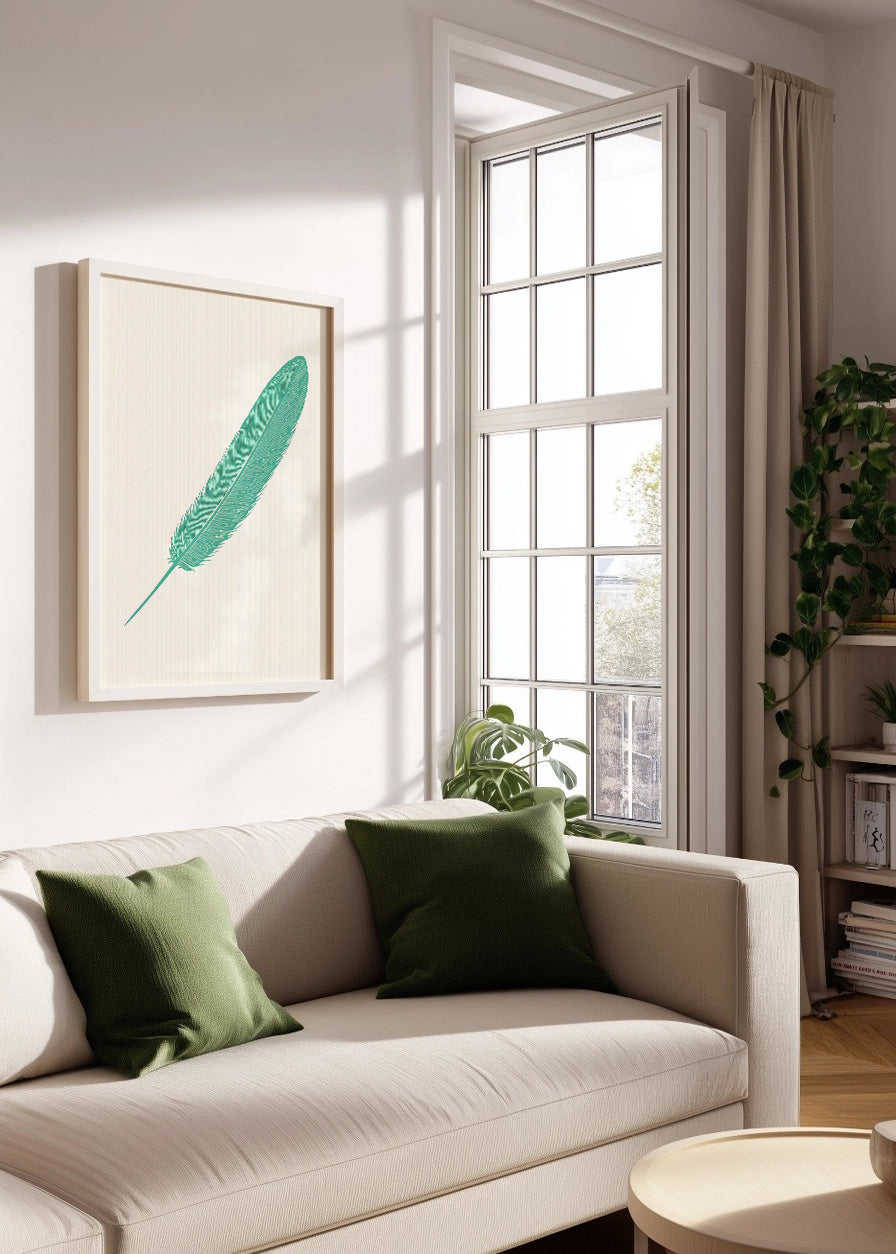 Cuadro Pluma verde