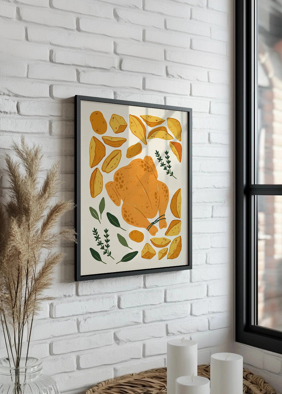 Cuadro Pollo asado con patatas
