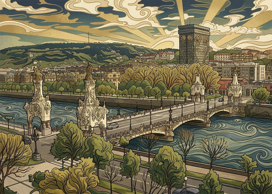 Cuadro Puente de María Cristina - Art Nouveau