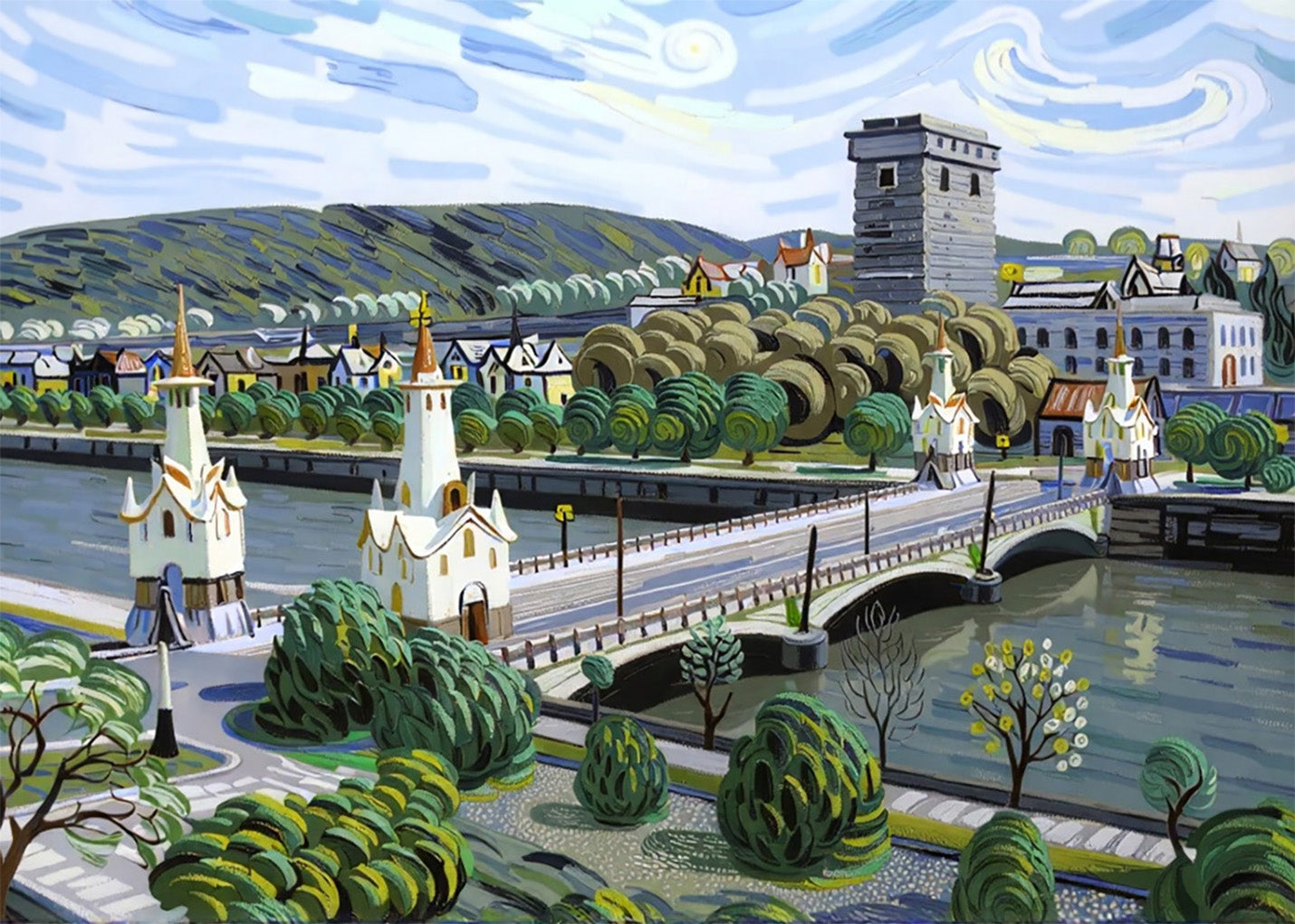 Cuadro Puente de María Cristina estilo Van Gogh