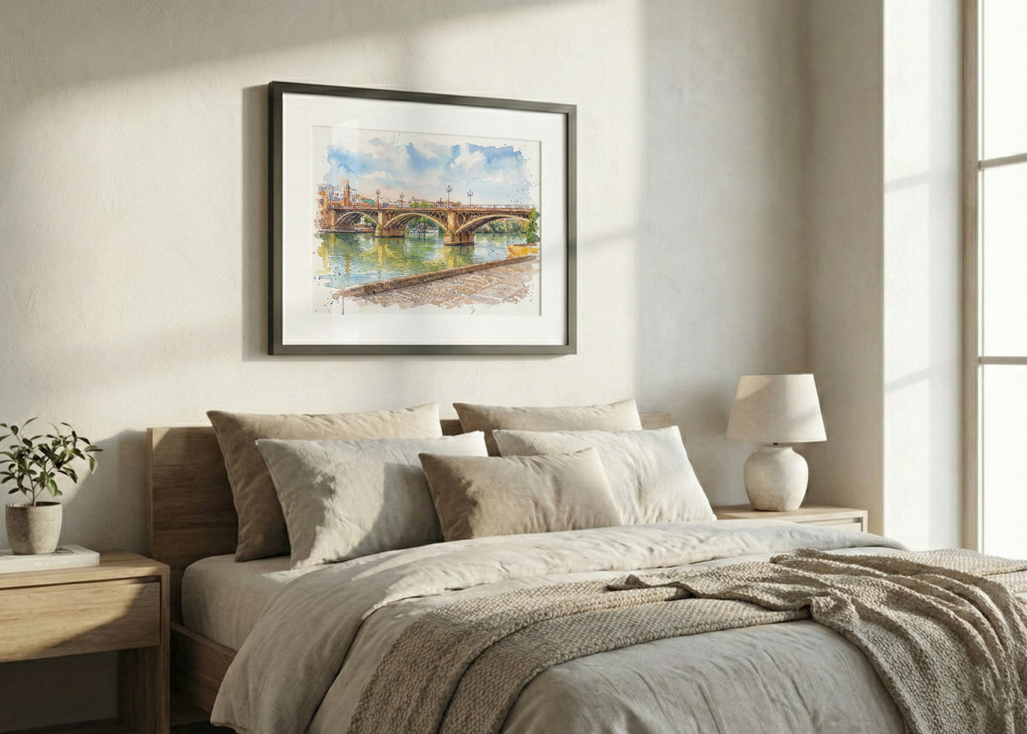 Cuadro Puente de Triana de Sevilla estilo acuarela