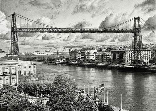 Cuadro Puente de Vizcaya estilo lápiz