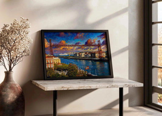 Cuadro Puente de Vizcaya estilo óleo