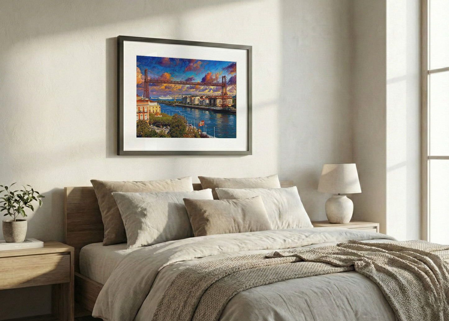 Cuadro Puente de Vizcaya estilo óleo