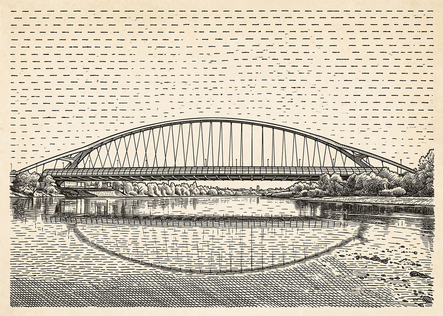 Cuadro Puente del Ebro Zaragoza - Minimalista