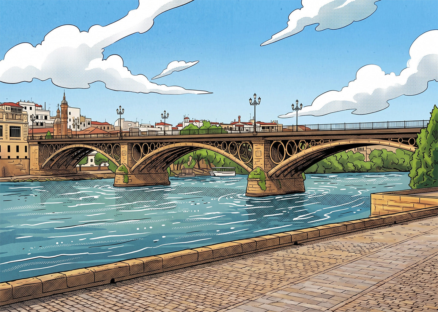 Cuadro Puente del Guadalquivir Sevilla - Cómic