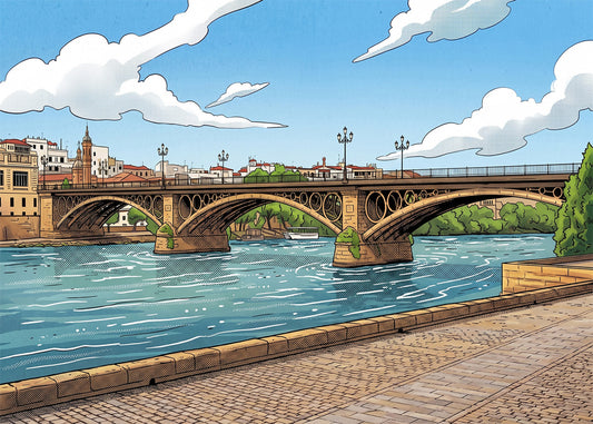 Cuadro Puente del Guadalquivir Sevilla - Cómic