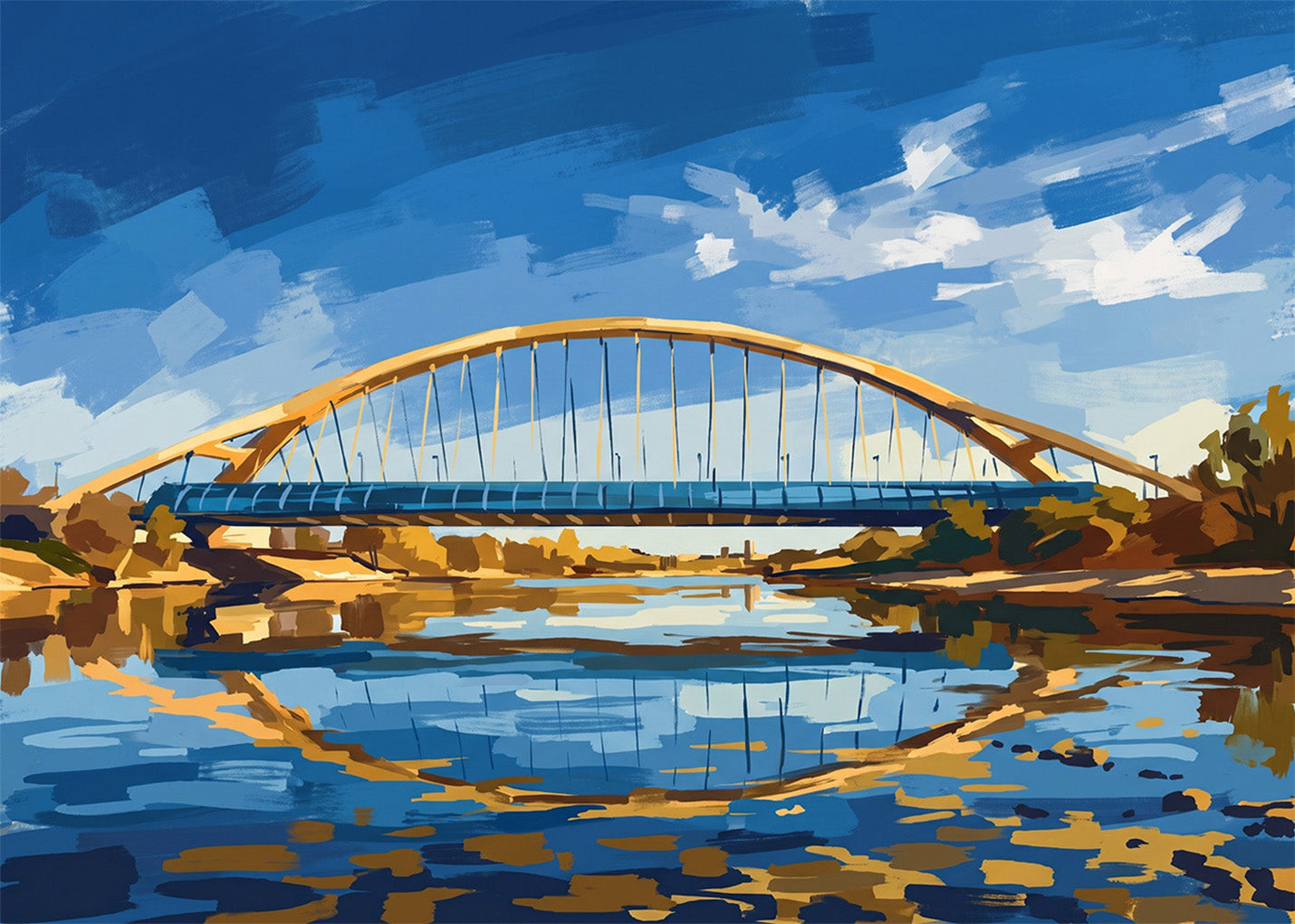 Cuadro Puente del Tercer Milenio - Gouache