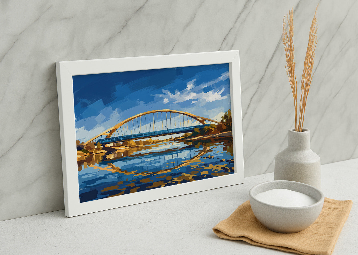Cuadro Puente del Tercer Milenio - Gouache