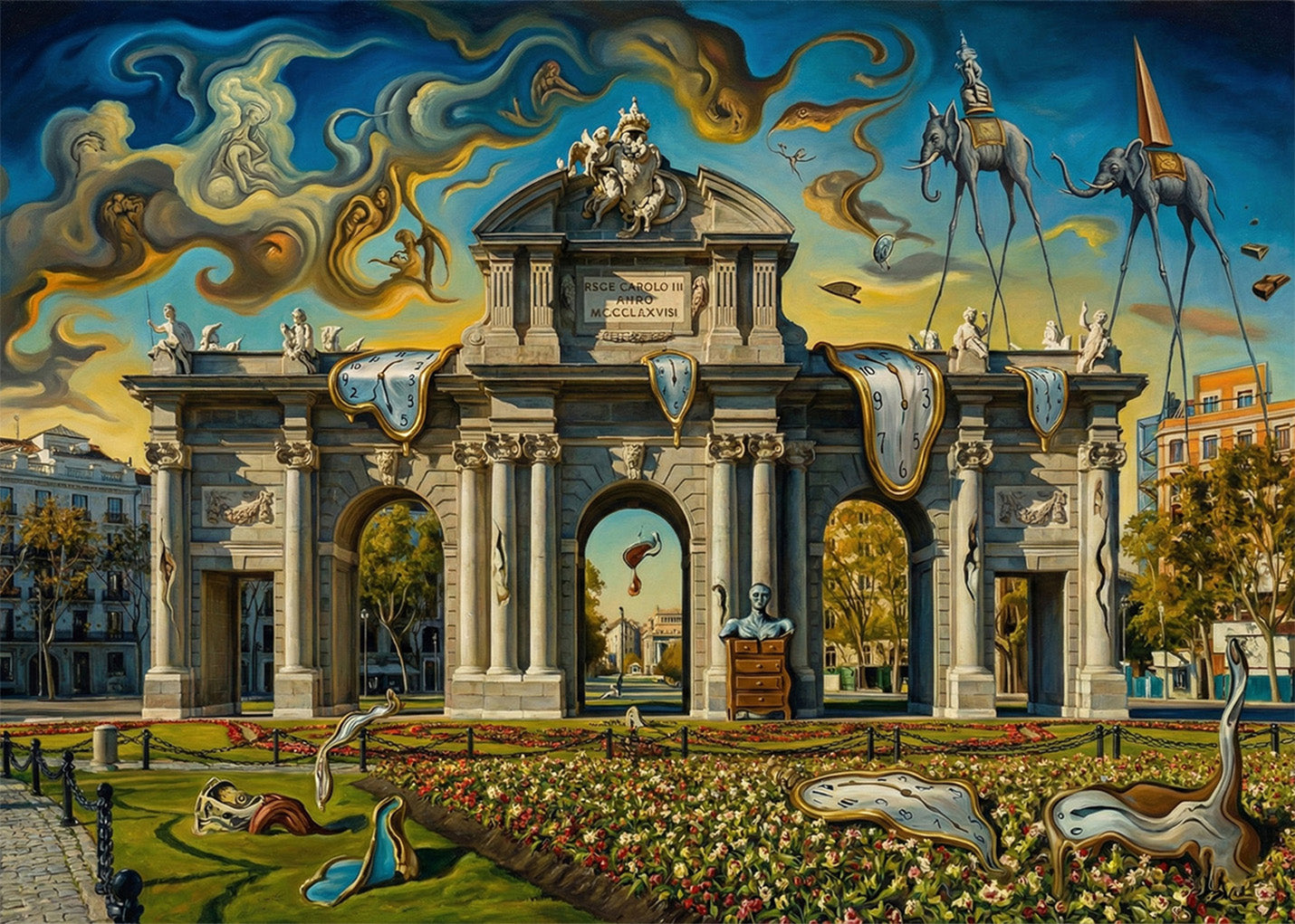 Cuadro Puerta de Alcalá estilo Dalí