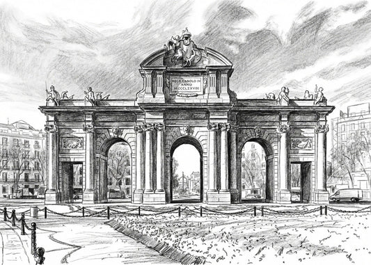 Cuadro Puerta de Alcalá estilo lápiz