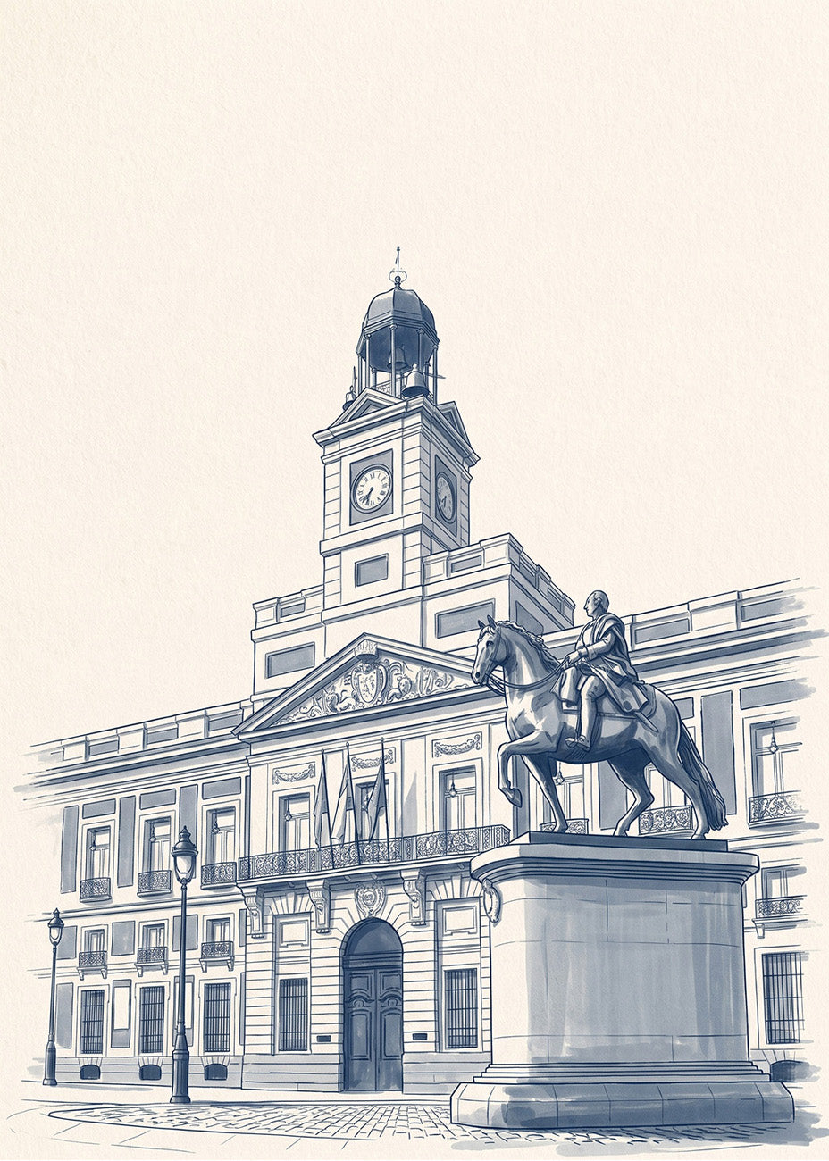 Cuadro Puerta del Sol Carlos III - Azul