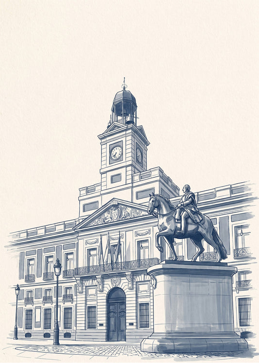 Cuadro Puerta del Sol Carlos III - Azul
