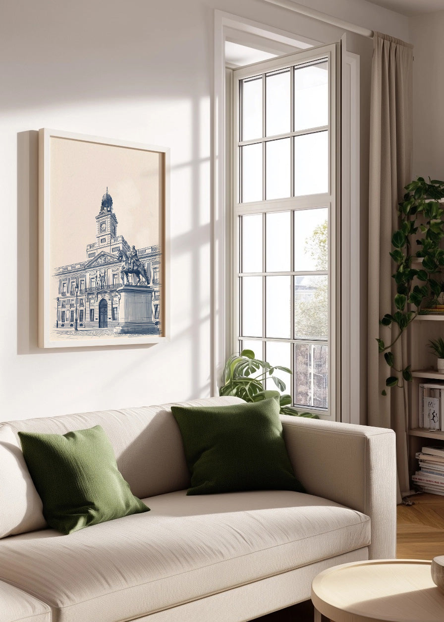 Cuadro Puerta del Sol Carlos III - Azul
