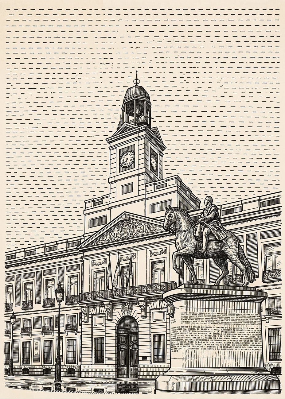 Cuadro Puerta del Sol Carlos III - Beige