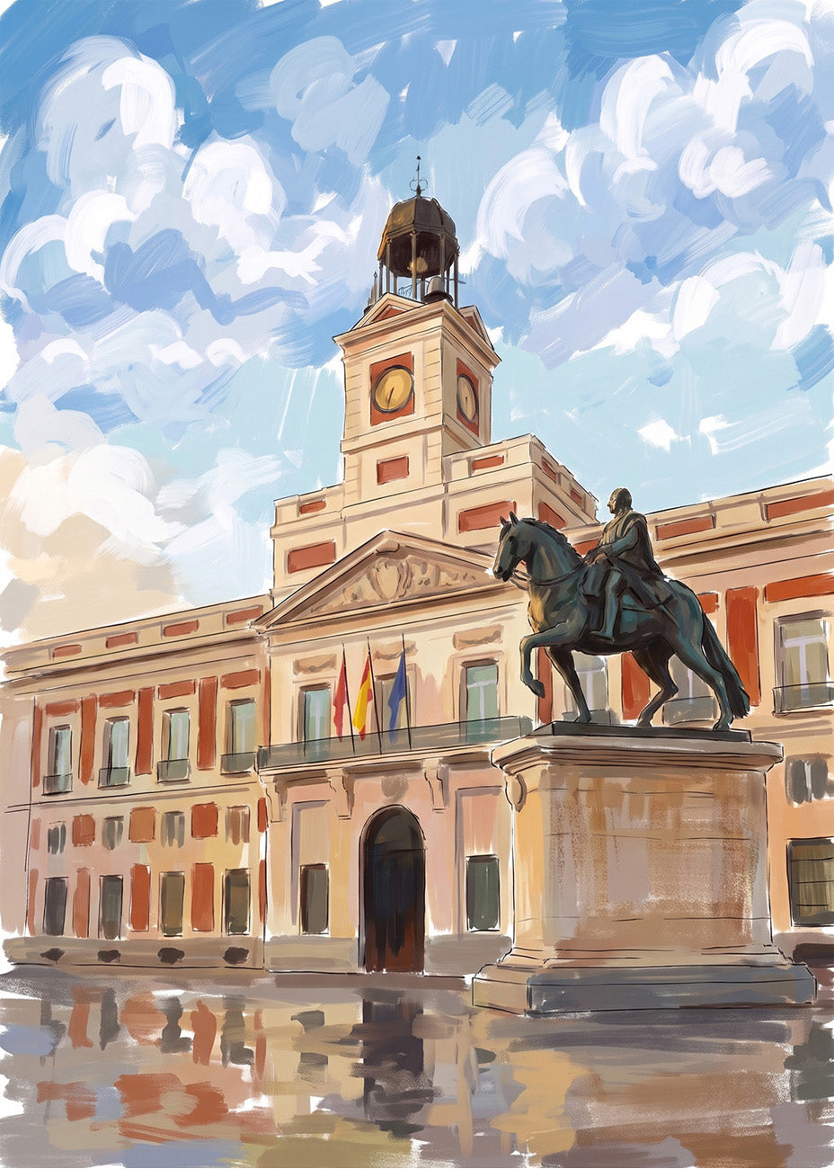 Cuadro Puerta del Sol Carlos III - Gouache