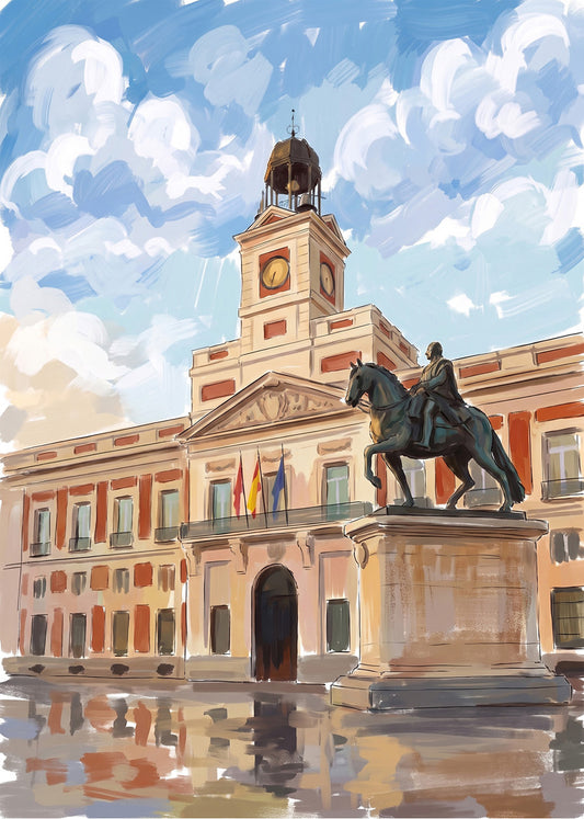 Cuadro Puerta del Sol Carlos III - Gouache