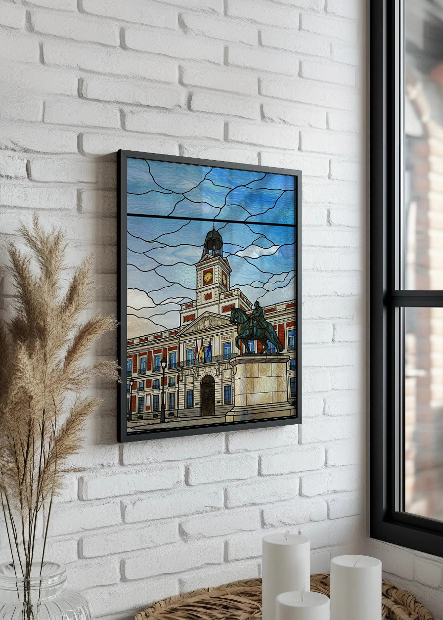 Cuadro Puerta del Sol y Carlos III - Vidriera