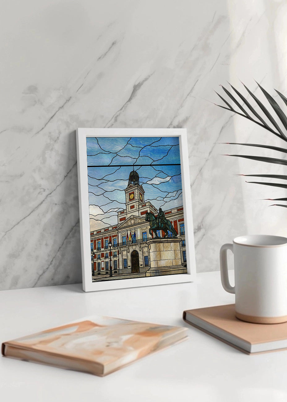 Cuadro Puerta del Sol y Carlos III - Vidriera