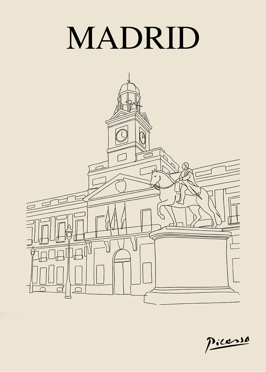 Puerta del Sol y Carlos III estilo Picasso