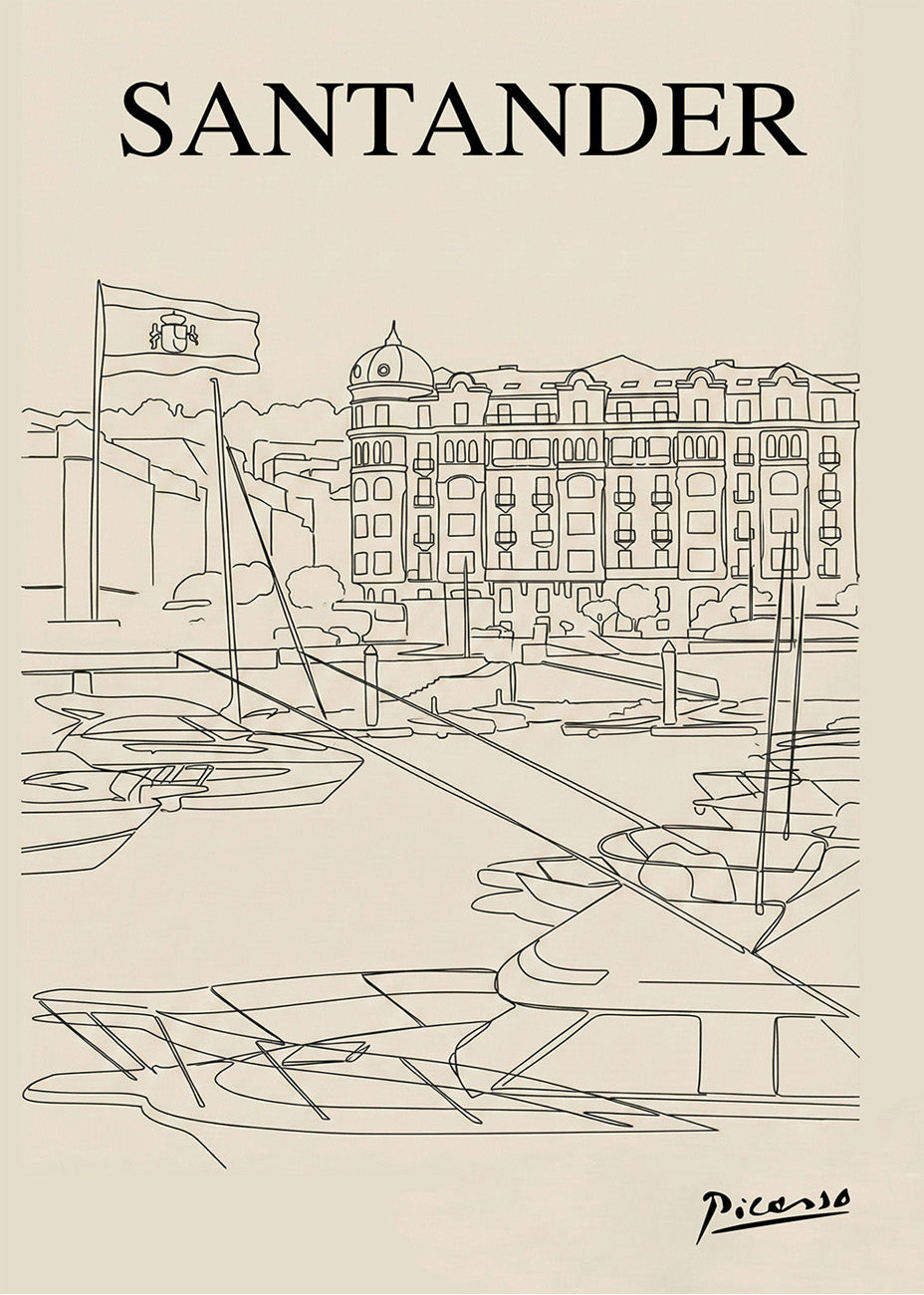 Puerto Chico de Santander dans le style de Picasso