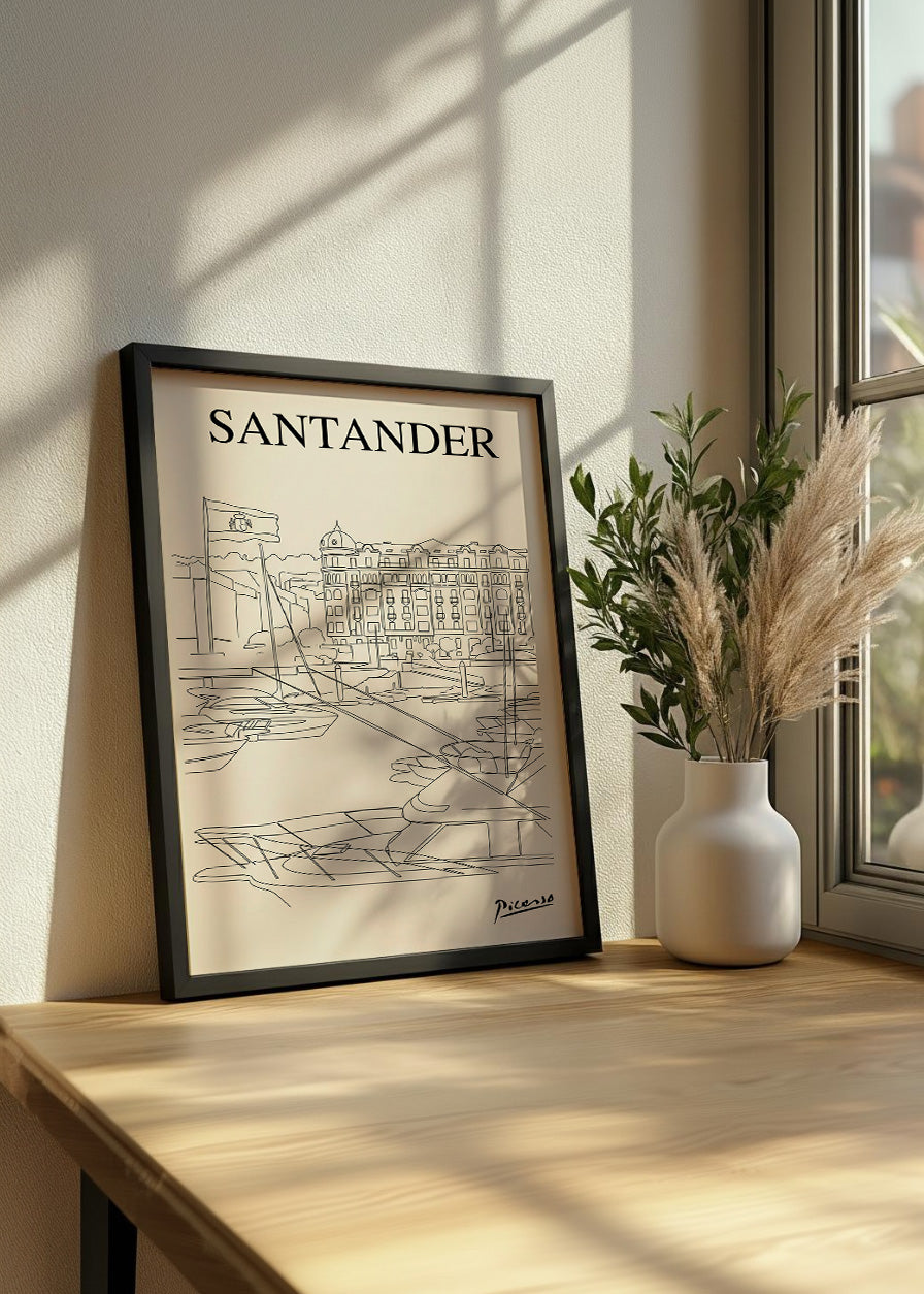 Puerto Chico de Santander dans le style de Picasso
