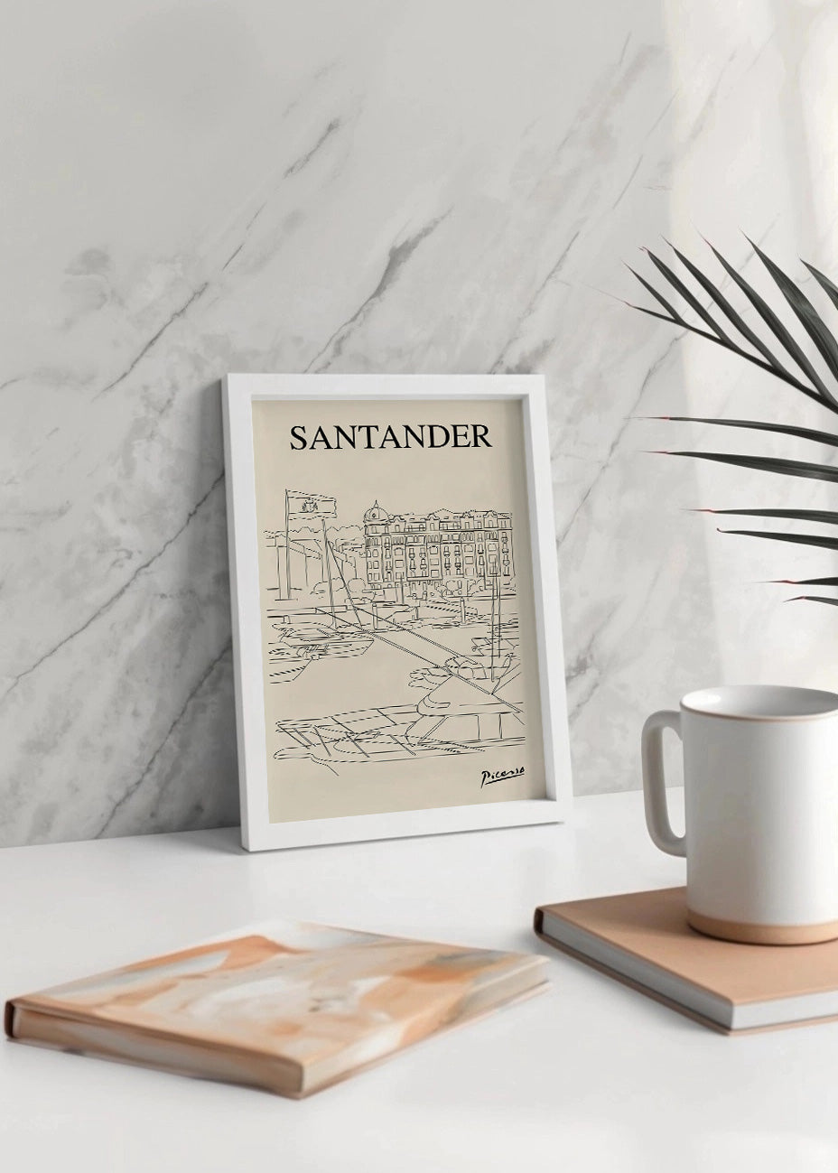 Puerto Chico de Santander dans le style de Picasso