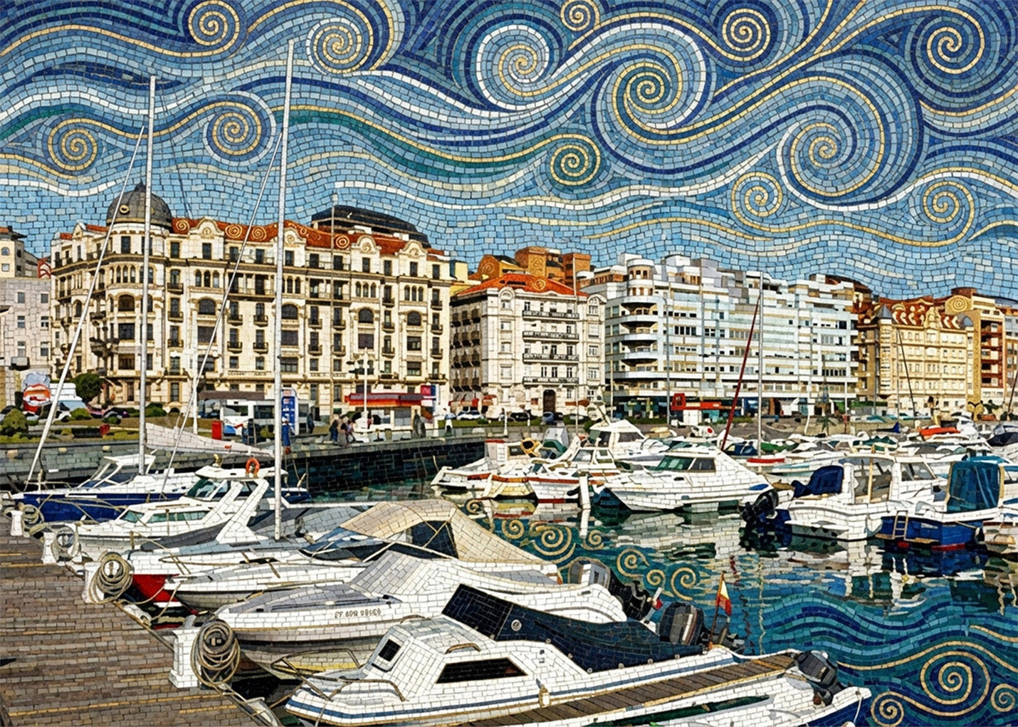 Cuadro Puerto Chico - Art Nouveau