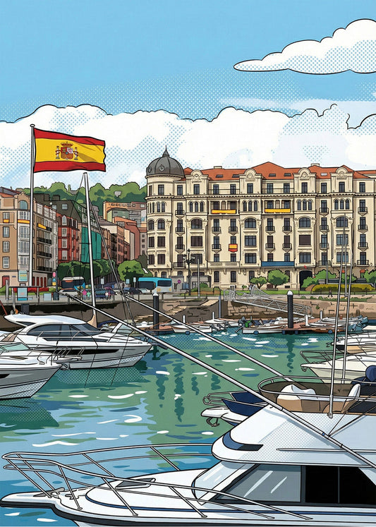 Cuadro Puerto Chico de Santander - Cómic