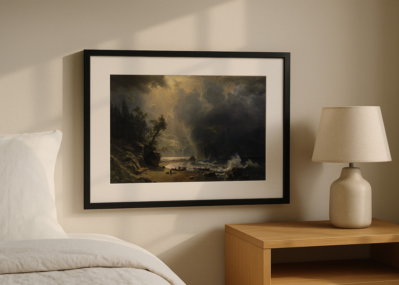 Cuadro ​Puget Sound en la costa del Pacífico (Albert Bierstadt)