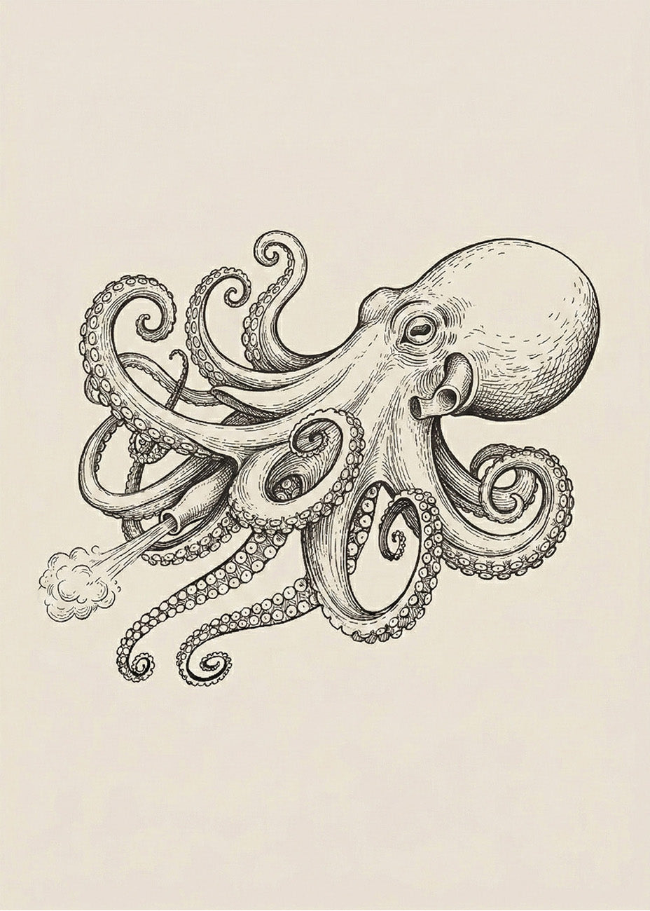 Cuadro Pulpo - Arte sencillo