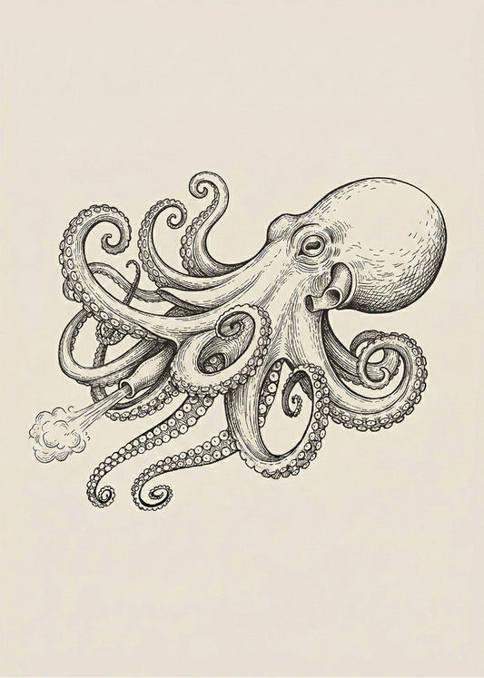 Cuadro Pulpo - Arte sencillo