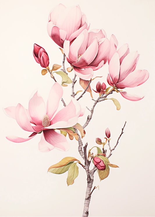Cuadro ​Rama de pétalos rosas