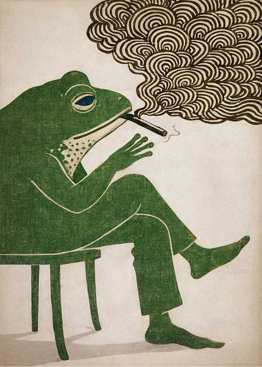 Cuadro Rana fumando cigarrillo