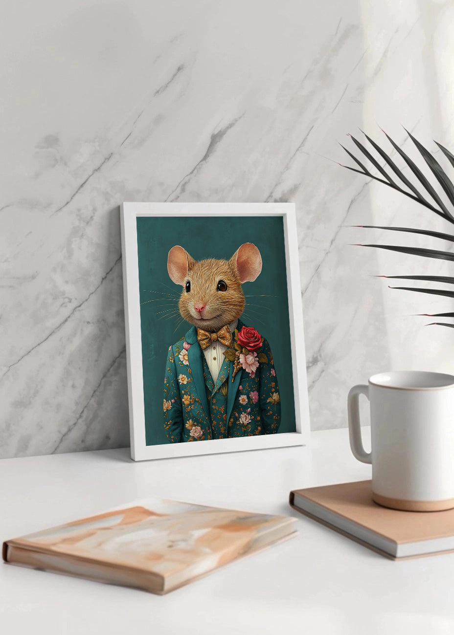 Cuadro Ratón vestido como persona con traje